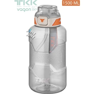 Tkk 1500 ml Çift Kullanım Pipetli rahat Içim Bpa Içermeyen Askılı Tritan Su Matarası FFTKK1021 1500