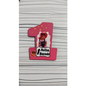 1 Yaş Ahşap Mdf Magnet – Kişiye Özel Doğum Günü Hatırası 7 Cm Fotoğraflı Magnet 25 Adet