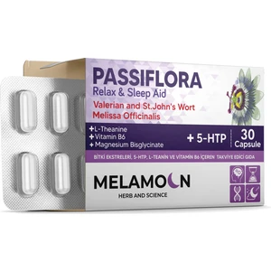 Passiflora, 5-Htp, L-Teanin, Magnezyum ve Vitamin B6 Içeren Takviye Edici Gıda 30 Kapsül