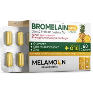 Bromelain, Konjak Glukomannan Kuersetin Qenzim Q10 Içeren Kapsül Takviye Edici Gıda 60 Kapsül
