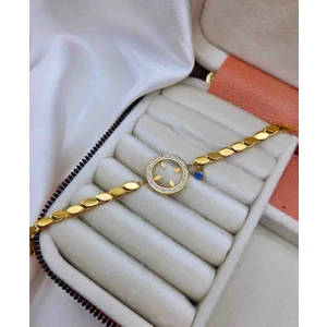 Mavi Deniz Accesories Mavidenizaccesories Çelik Arpa Çey Çerçeveli Bileklik Çelik Bileklik Arpa Zincirli Bi