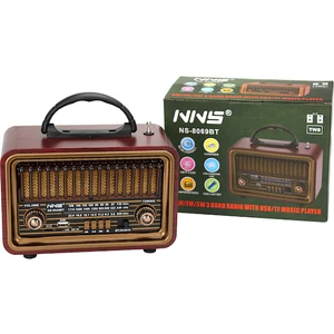 NNS NS-8069BT Taşınabilir Nostaljik Radyo Bluetooth Speaker Usb+Tf Card+Aux
