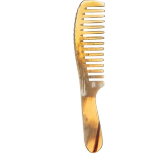 Sığır Boynuzu Doğal Kemik Tarak Seyrek Dişli Saç Tarağı Hakiki El Yapımı Hediyelik KT-104 - 20 cm