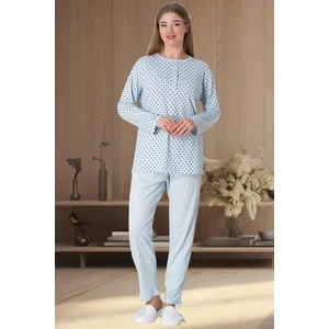 Mecit Pijama Mecit 5919 Mavi Büyük Beden Kadın Pijama Takımı