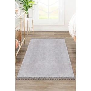 Valery Home Comfort Puffy Ponpon Saçaklı Peluş Halı Gri