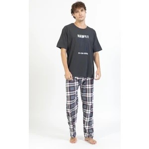 Erkek Baskılı Pijama Takımı Kısa Kollu Tampap 2170