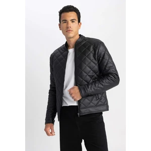 Su İtici Slim Fit Kolej Yaka Bomber Suni Deri Mont U3853AZ23WN