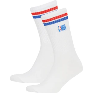 Erkek NBA Wordmark Rahat Lastikli 2'li Pamuklu Uzun Çorap B1136AXNS