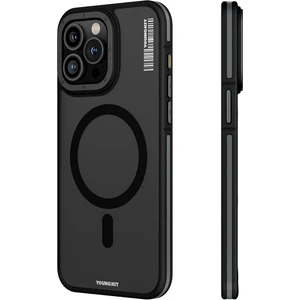 iPhone 15 Pro Uyumlu Kılıf Magsafe Şarj Özellikli Youngkit Rock Sand Serisi Kapak Siyah