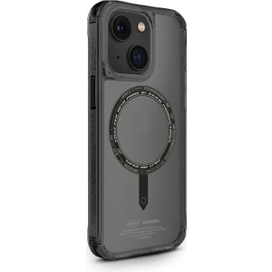 iPhone 15 Uyumlu Kılıf Skinarma Şeffaf Airbag Tasarımlı Magsafe Şarj Özellikli Saido Kapak Siyah