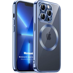 Apple iPhone 13 Pro Kılıf Magsafe Luxury Electroplate Mavi