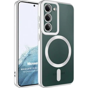 Samsung Galaxy S23 Kılıf Magsafe Luxury Electroplate Gümüş