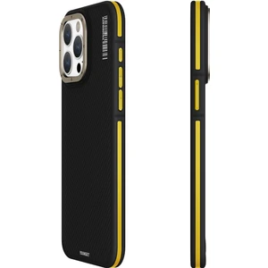 iPhone 15 Pro Max Uyumlu Kılıf Magsafe Şarj Özellikli Youngkit 600D Kevlar Kapak Sarı
