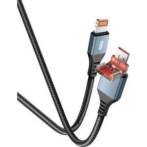 Lightning To Type-C ve Lightning To Usb-A Kablo 1.2m Go Des GD-UC595 Biyonik Terminal Tasarım PD20W