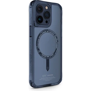 iPhone 15 Pro Max Uyumlu Kılıf Skinarma Airbag Tasarımlı Magsafe Şarj Özellikli Saido Kapak Mavi