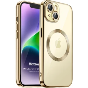 Apple iPhone 14 Plus Kılıf Magsafe Luxury Electroplate Gold