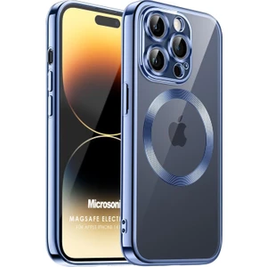 Apple iPhone 14 Pro Max Kılıf Magsafe Luxury Electroplate Mavi