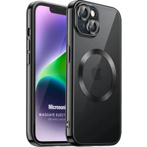 Apple iPhone 14 Kılıf Magsafe Luxury Electroplate Siyah
