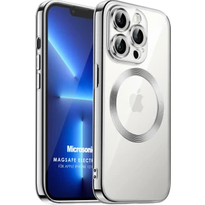 Apple iPhone 12 Pro Max Kılıf Magsafe Luxury Electroplate Gümüş