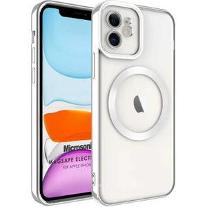Apple iPhone 11 Kılıf Magsafe Luxury Electroplate Gümüş