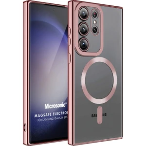 Samsung Galaxy S23 Ultra Kılıf Magsafe Luxury Electroplate Rose Gold