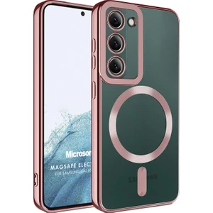 Samsung Galaxy S23 Kılıf Magsafe Luxury Electroplate Rose Gold