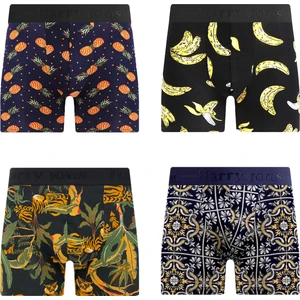 Erkek Desenli Renkli Pamuklu Boxer 4'lü Paket