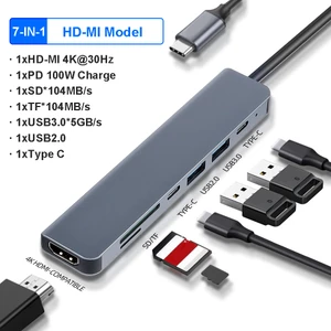 USB C Hub 4K 30Hz Tip C - HDMI Uyumlu Pd 87W Adaptör Macbook Air Pro Samsung USB 3.0 Hub Çoklu Splitter Dönüştürücü (Yurt Dışından)