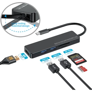 Getatek USB C Hub Dizüstü Bilgisayar Adaptörü Mikro Sd Kart Okuyucu Tip C 3.0 4K HDMI Adaptörü USB 3.0 Süper Hızlı USB C Yerleştirme Istasyonu (Yurt Dışından)