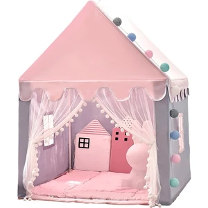 Büyük Çocuk Oyuncak Çadır Katlanır Çocuk Çadırı Tipi Bebek Oyun Evi Kız Kız Pembe Prenses Kale Çocuk Odası Dekorasyon (Yurt Dışından)