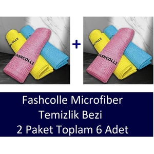 Mikrofiber Temizlik Bezi 3'lü x 2 Paket Toplam 6 Adet