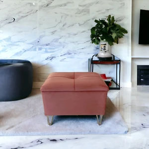 Foresta Home Cassa Sandıklı Puf Bench - Gül Kurusu