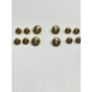 Karan Tuhafiye Blazer Ceket Düğmesi Takımı 12 Gold Içi Lacivert