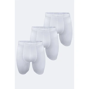 Erkek 3 Lü Paket Beyaz Uzun Paçalı Modal Boxer 018