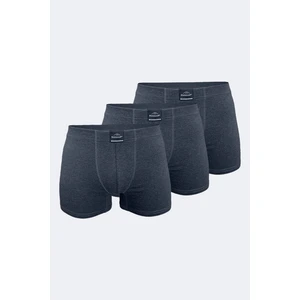 Erkek Antrasit 3 Lü Pamuk Elastan Boxer 3M074