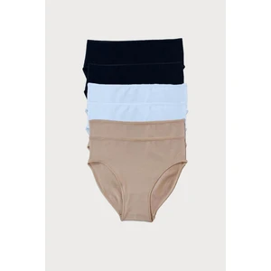 Kadın Siyah Beyaz Ten 6 Lı Paket Modal Dar Kalıp Ara Bel Slip Külot 187