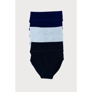 Kadın Ekru Siyah Lacivert Ten 6 Lı Paket Modal Dar Kalıp Ara Bel Slip Külot 187