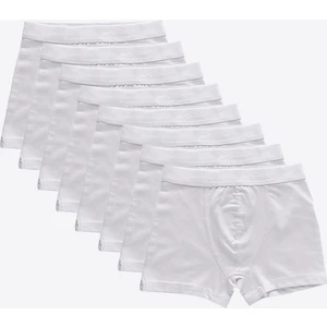 Beyaz 8'li Paket Erkek Çocuk Boxer 8M208