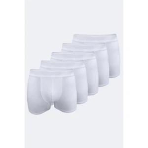 Erkek Beyaz 5 Li Paket Milan Modal Boxer 014