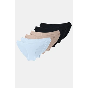 Kadın Siyah Beyaz Ten 6 lı Paket Modal Düşük Bel Slip Külot 183