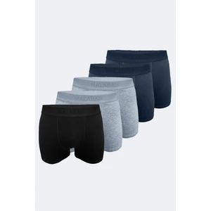 Erkek Siyah Gri Füme 5 Li Paket Milan Modal Boxer 014