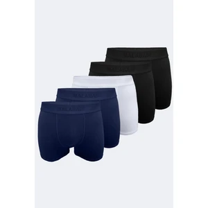 Erkek Siyah Beyaz Lacivert 5 Li Paket Milan Modal Boxer 014