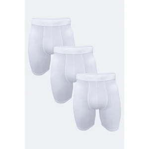 Erkek 3 Lü Paket Beyaz Uzun Paçalı Modal Boxer 019