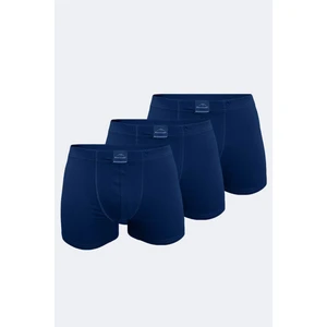 Erkek Lacivert 3 Lü Pamuk Elastan Boxer 3M074