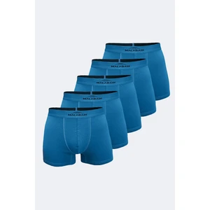 Erkek Mavi 5 Li Pamuk Elastan Boxer 5M075