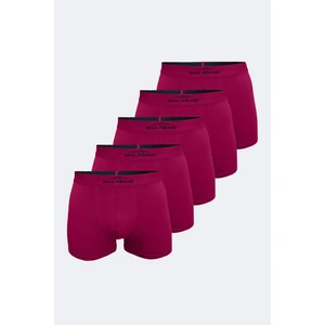 Erkek Bordo 5 Li Pamuk Elastan Boxer 5M075