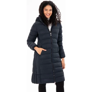 Kadın Uzun Dik Yaka Çıkarılabilir Kapüşonlu Dolgulu Şişme Mont 8664