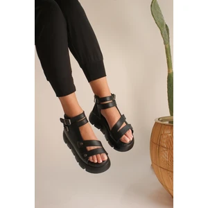 Dünya Shoes  Deri Kadın Sandalet