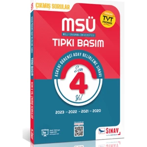 Sınav Yayınları MSÜ Tıpkı Basım Son 4 Yıl Çıkmış Çözümlü Sorular 2020-2023