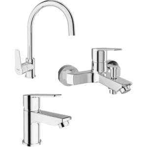 Mare S Armatür Seti 3'lü (Banyo+Lavabo+Evye)